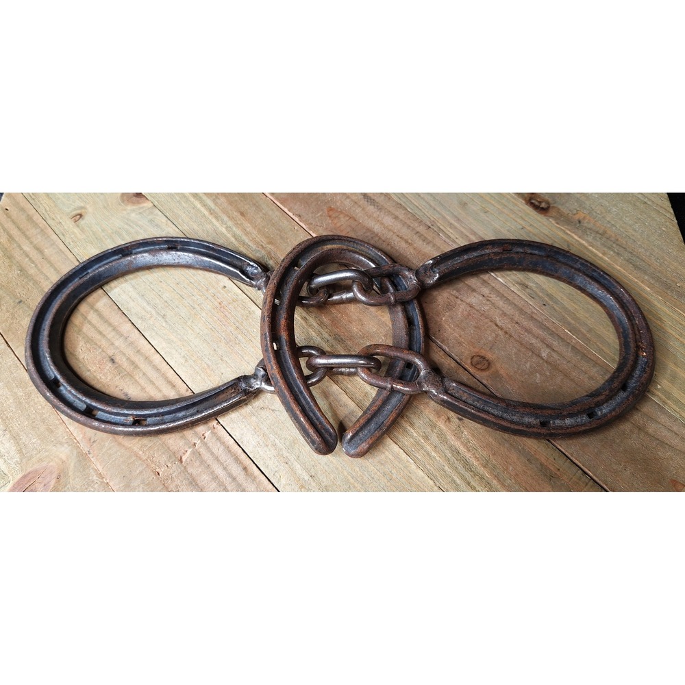Vintage 1980s St Croix Forge Horseshoe Puzzle Handcrafted Rustic Brain Teaser